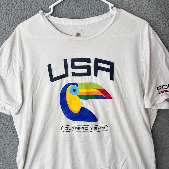 Polo Ralph Lauren T Shirt Mens XL White‎ United States USA Olympic Team 2016 Tee - Picture 6 of 13